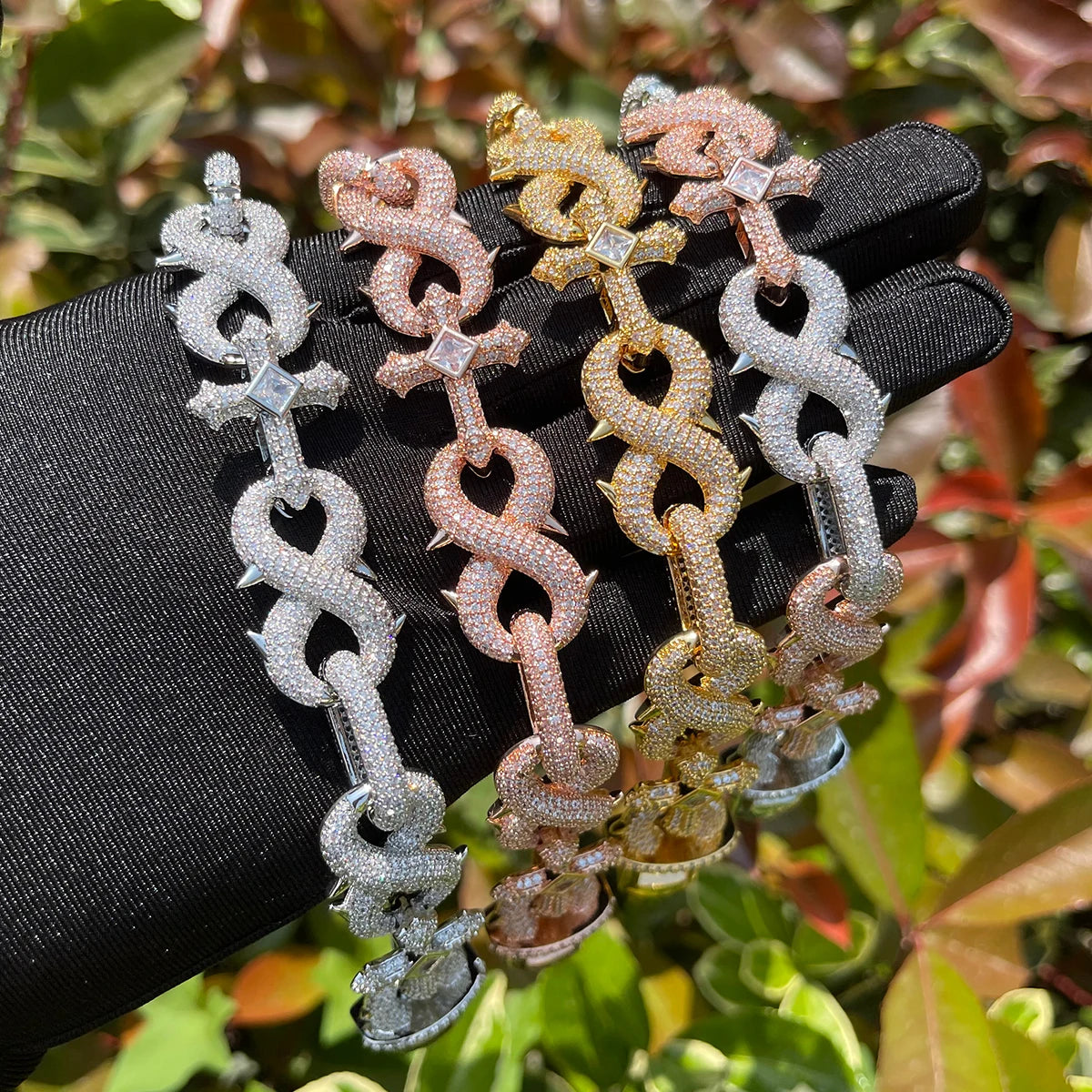 Prong Cross Infinity Bracelet