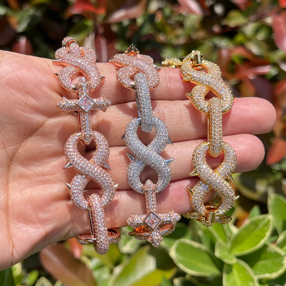 Prong Cross Infinity Bracelet