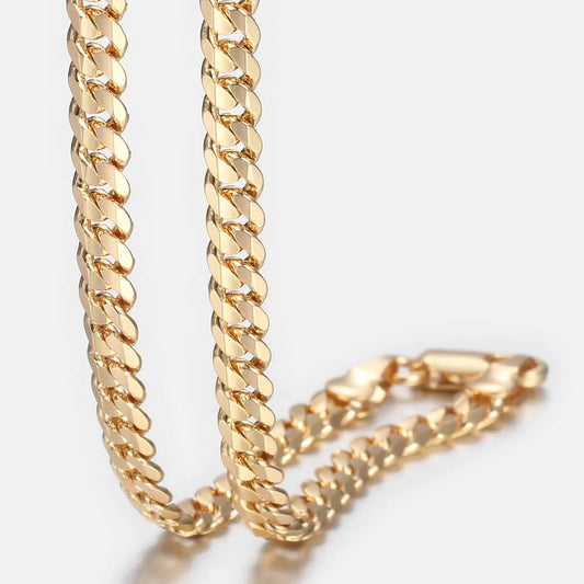 4.5mm Gold Plated Cuban Link Chain