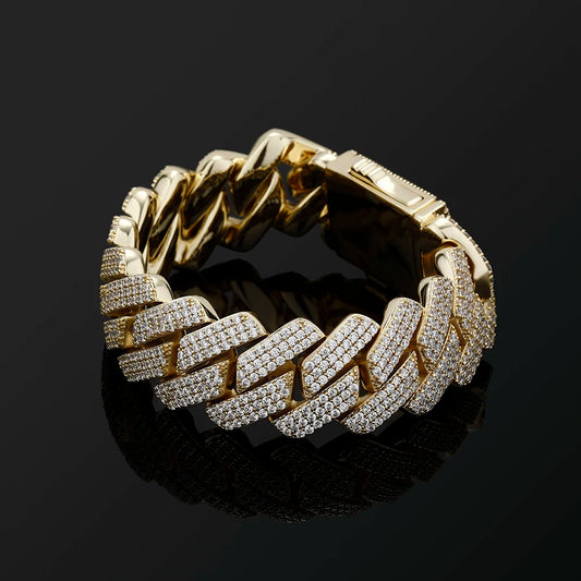 20MM 3 Row Prong Link Cuban Bracelet